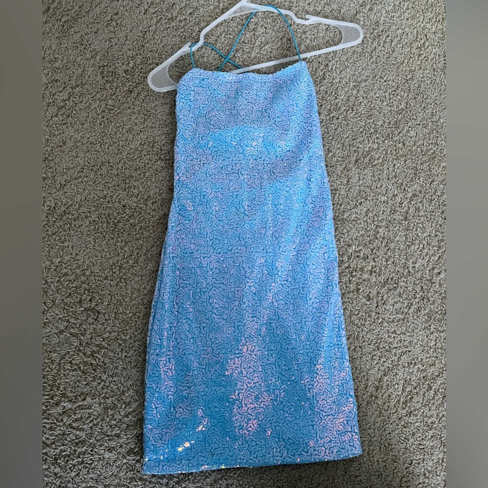 sparkly blue homecoming dress